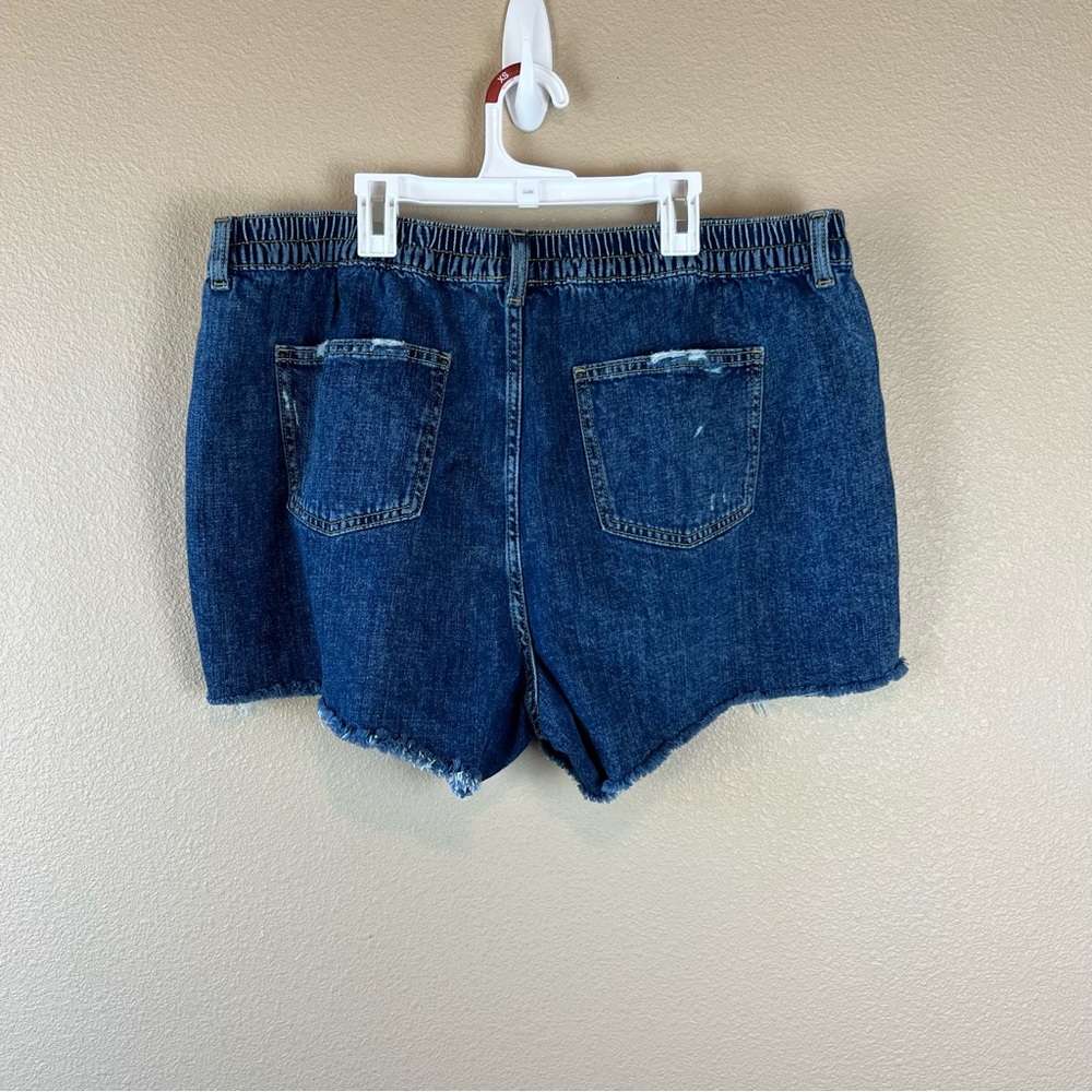 aerie Dark Blue Distressed Denim Jean Shorts - Picture 4 of 12